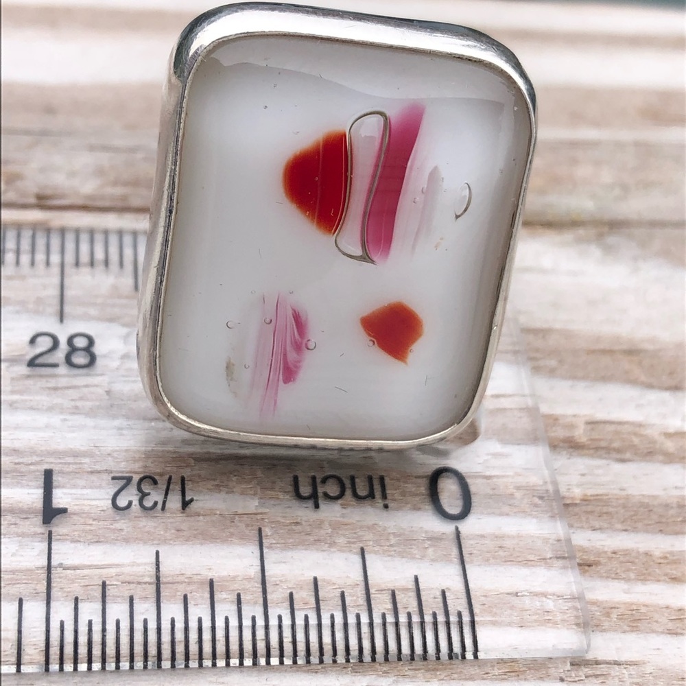 Sterling silver Glass Art Ring - Picture 9 of 16